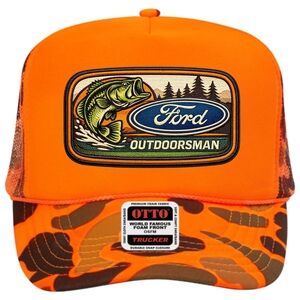 OTTO Orange Ford Outdoorsman Fishing Trucker Hat